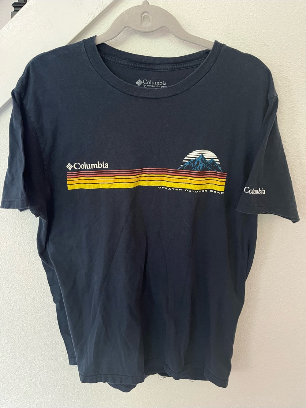 Columbia Black Logo-Print Crew Neck Tee